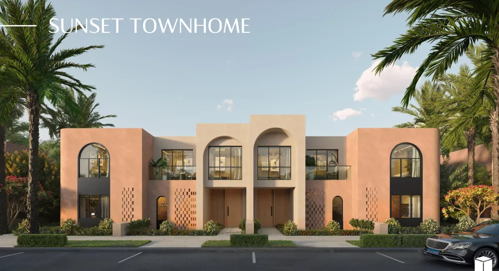 Sunset Townhomes at Ogami by SODIC — a row of Mediterranean-style townhomes